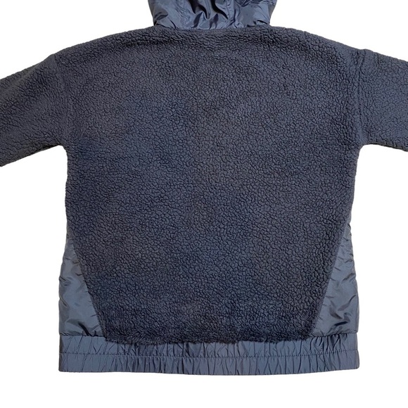 Nike Sportswear Hooded Sherpa Jacket - Black - Girl's Size Large - Picture 4 of 9